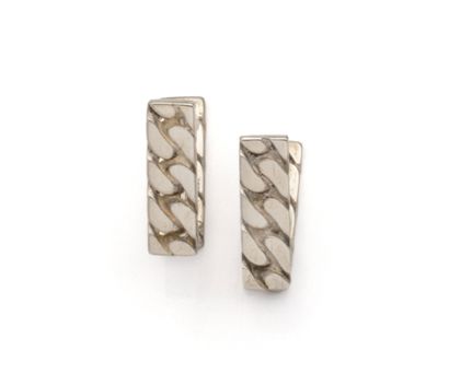 HERMES
Paire de boutons de manchette en argent...