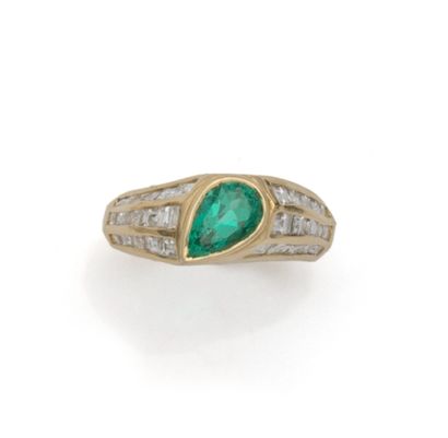 Bague bandeau en or jaune 18K (750/1000)...