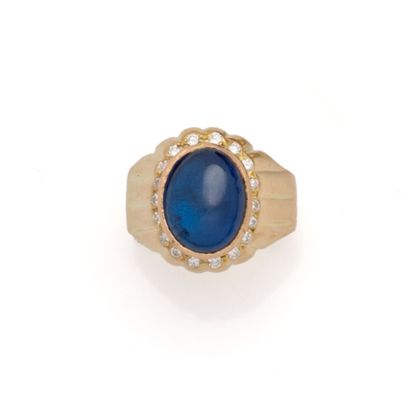 Chevalière d'homme en or jaune 18K (750/1000)...
