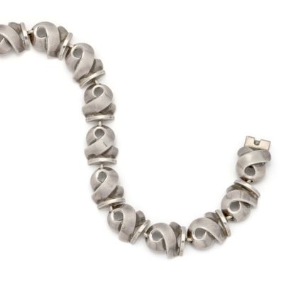 Bracelet gourmette en argent (800/1000) composé...