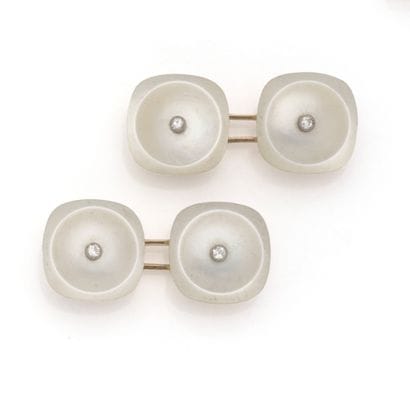 Paire de boutons de manchette en or deux...