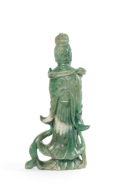 CHINA, 20th century 
Large jadeite statuette...