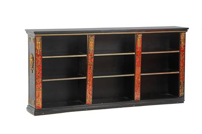 Pair of bookcases in red tortoiseshell and...