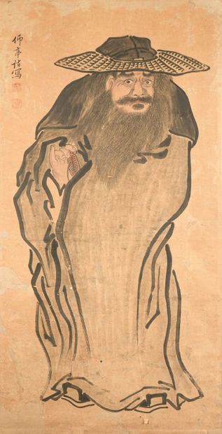JAPAN, 19th century
Large ink wash painting...