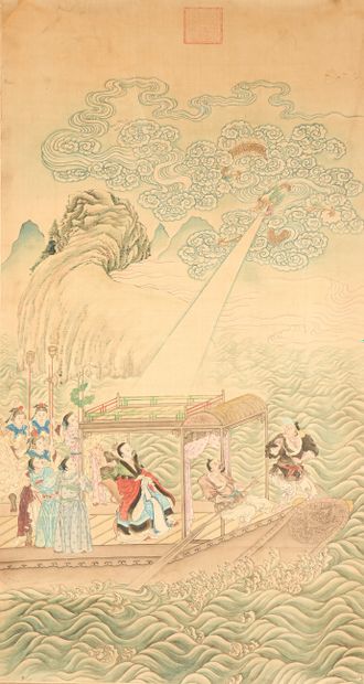 CHINA, 19th century
Rare ink and color painting...