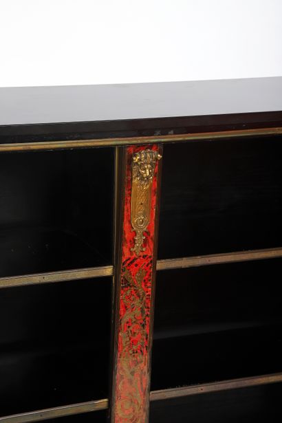 Pair of bookcases in red tortoiseshell and...