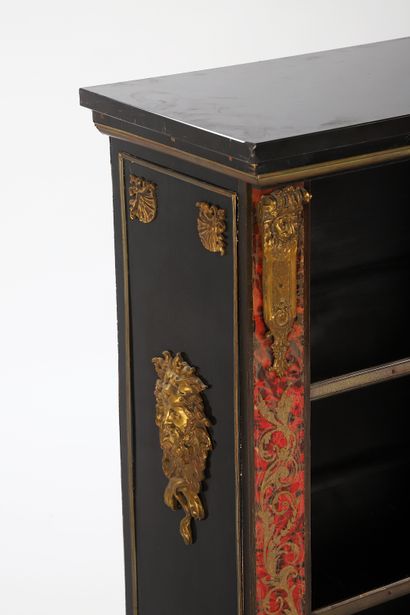 Pair of bookcases in red tortoiseshell and...
