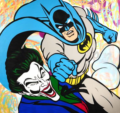SEEN (1961)
Batman et le Joker. 2009
Huile...