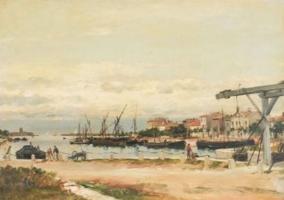 Jean Baptiste OLIVE (1848-1936)
Port animé
Huile...