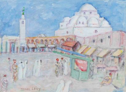 Moses LEVY (1885-1968)
Devant la mosquée
Huile...