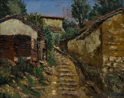 Stojan ARALICA (c.1883-1980) attribué à 
Paysage
Huile...