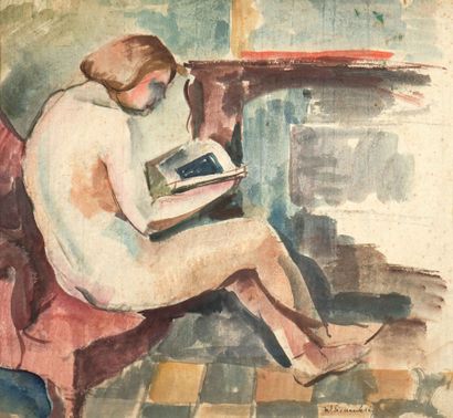 Willy EISENSCHITZ (1889-1974)
Nu à la lecture
Aquarelle
Signée...