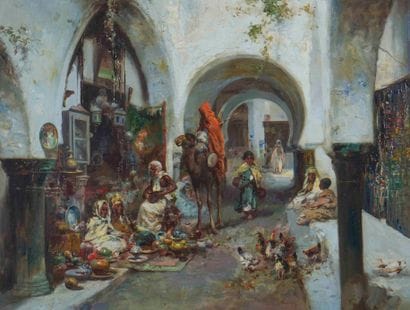 José NAVARRO LLORENS (1867-1923)
Le souk
Huile...