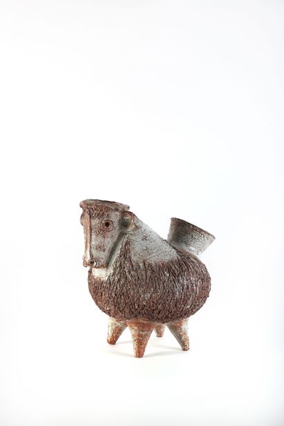 Jacques POUCHAIN (1925-2015)
Zoomorphic vase
Stoneware...