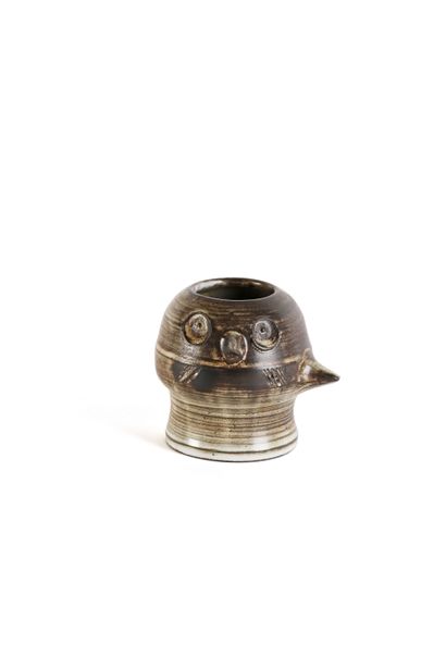 Jacques POUCHAIN (1925-2015)
Small owl vase
Stoneware...