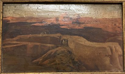 20th century school
Landscape
Oil on wood...