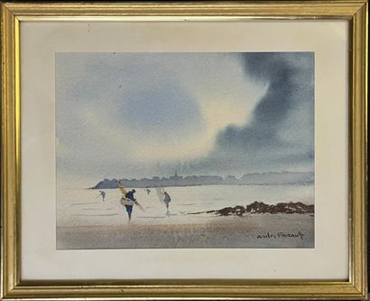 André FARAULT (1919-2007)
Fishermen
Watercolors
Signed...