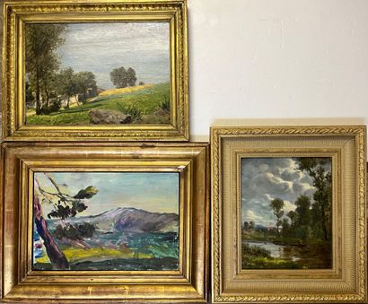 20th century school
Set of three Landscapes
Oil...