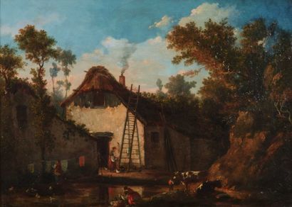 Marius CIVAL (1817-1870)
Thatched cottage
Canvas
Signed...