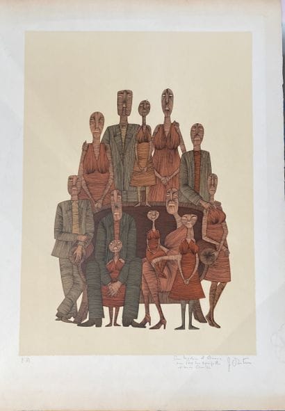 ORTUN ? 
The family
Lithograph
Signed and...