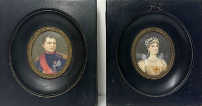 19th century school
Set of two oval miniatures...