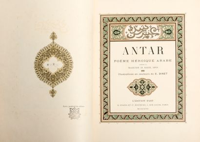 DINET (Étienne). Antar. Arab heroic poem....