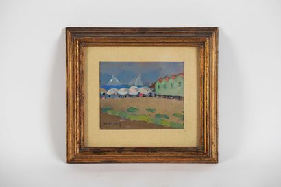 Moses LEVY (1885-1968)
Cabins and parasol....