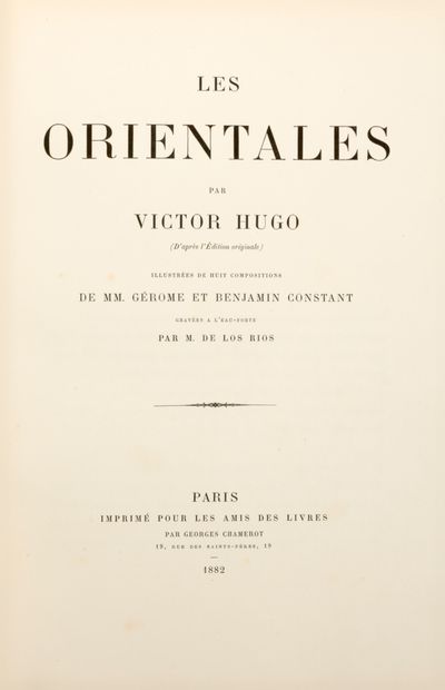HUGO (Victor). Les Orientales. Paris, Imprimé...