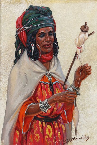 Benjamin SARRALLION (1902-1989)
La filleuse...