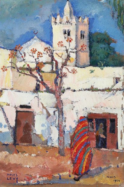 Moses LEVY (1885-1968)
Lively street in Tunis....