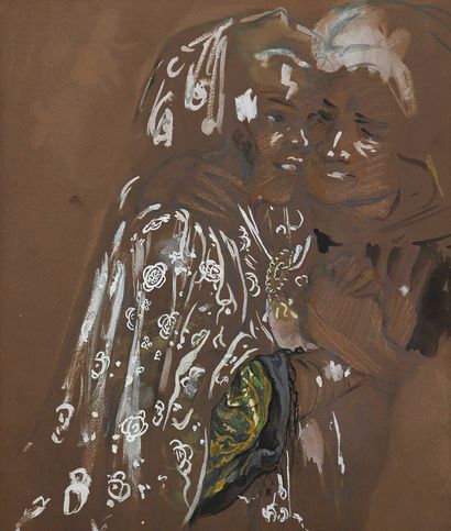 Etienne Alphonse DINET (1861-1929)
The Couple
Watercolor,...