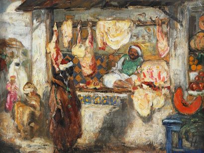 Pierre GOURDAULT (1880-1915)
Arab butchery
Oil...