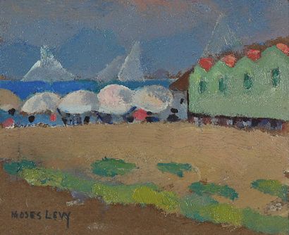 Moses LEVY (1885-1968)
Cabins and parasol....
