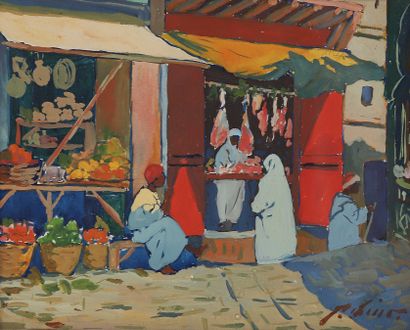Gustave LINO (1893-1961)
The Souk
Gouache...