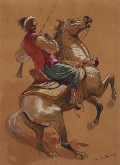 Mattéo BRONDY (1866-1944)
The Arab Rider
Watercolor...