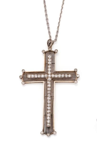 Large 18K (750/1000) white gold openwork...
