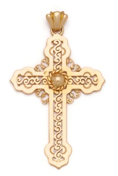 Cross treflée pendant in 18K (750/1000) yellow...