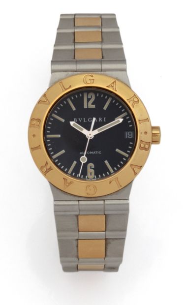 BULGARI DIAGONO
 Steel bracelet watch with...