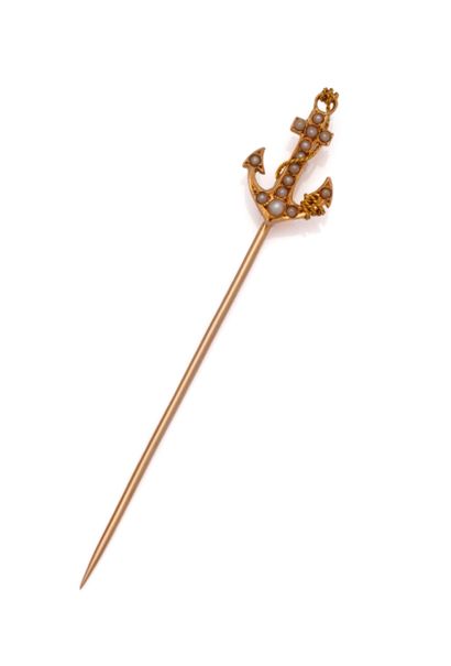 18K (750/1000) yellow gold lavaliere pin...
