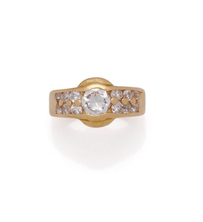 Bague bandeau en or jaune 18K (750/1000)...