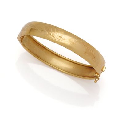 Bracelet jonc en or jaune 18K (750/1000)...