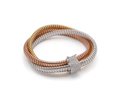 Bracelet en argent (925/1000) formé de trois...