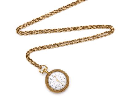 Montre de gousset en or jaune 18K (750/1000)...