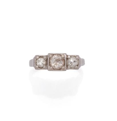 Art Deco garter ring in 18K (750/1000) white...
