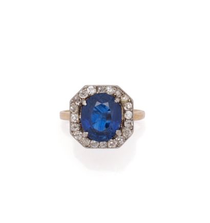 18K (750/1000) yellow gold and platinum (850/1000)...