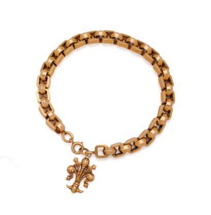 Bracelet en or jaune 18K (750/1000) à mailles...