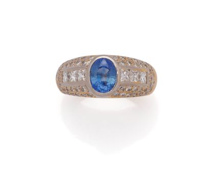 Bague bandeau en or jaune 18K (750/1000)...
