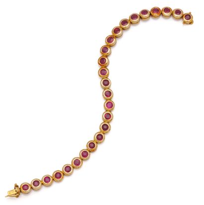 Bracelet ligne en or jaune 14K (585/1000)...