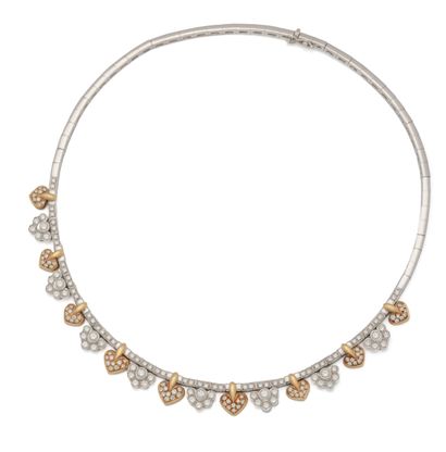 Collier ras de cou en or deux tons 18K (750/1000)...