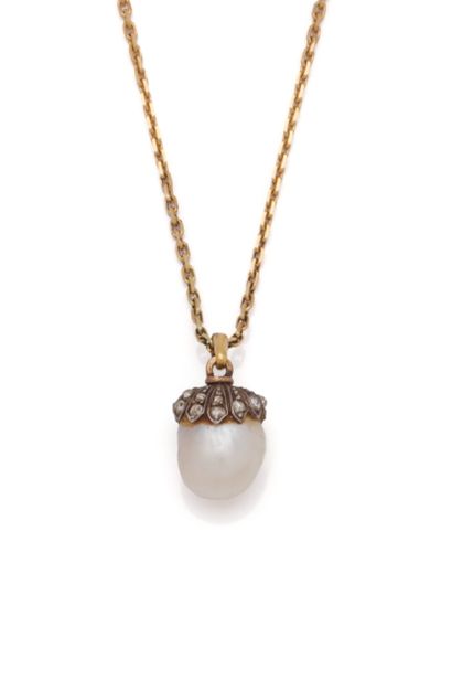 Baroque pearl pendant (untested) set in silver...